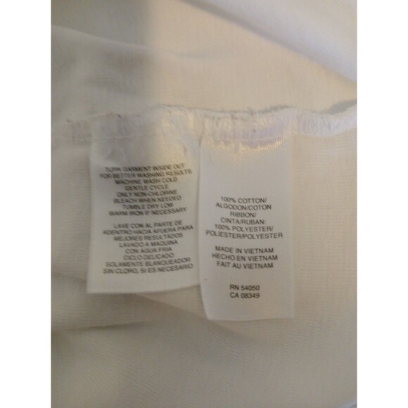 Jones New York Signature Women 2x White Polo/ Navy Trim Short Sleeve Cotton Top - Picture 13 of 14